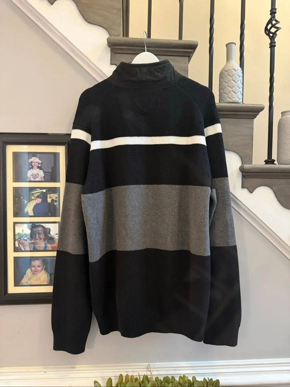 Tommy Hilfiger Black & Gray Rugby Sweater sz XXLT NWOT